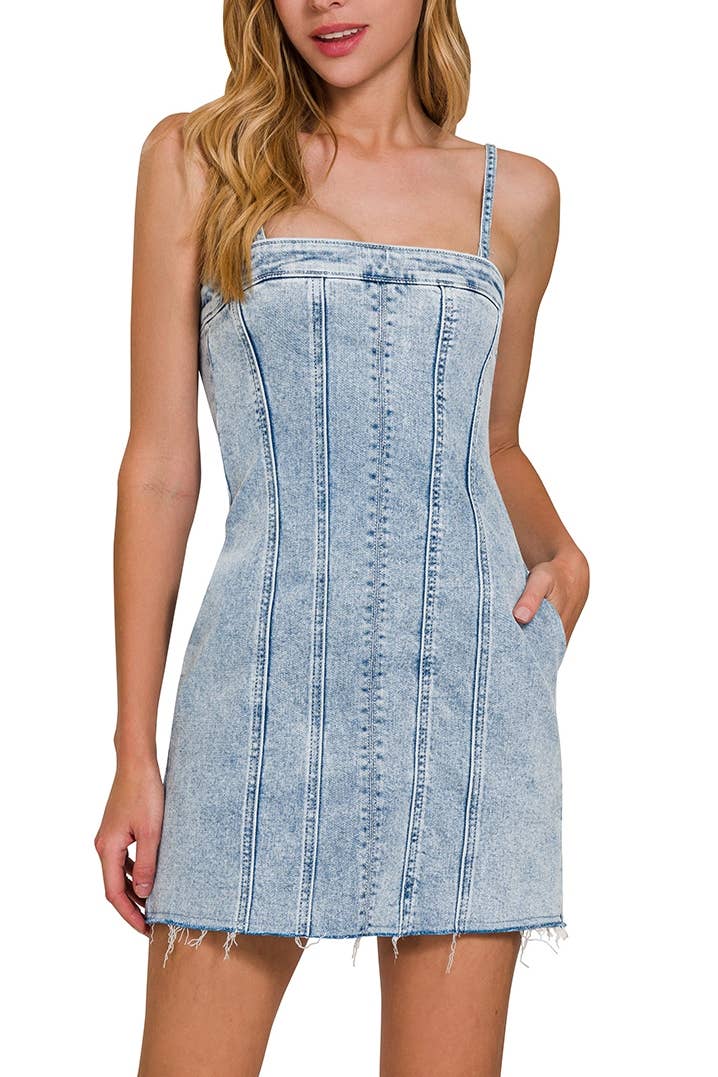 Spaghetti Strap Denim Dress