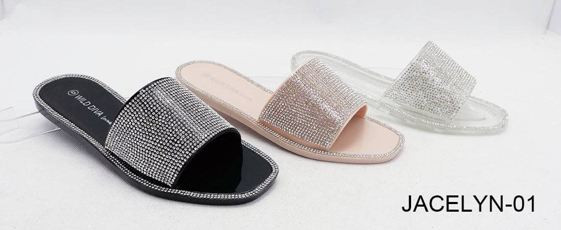 Black Rhinestone Sandals