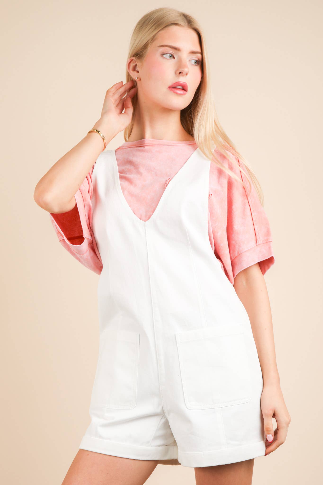 Washed Denim Romper