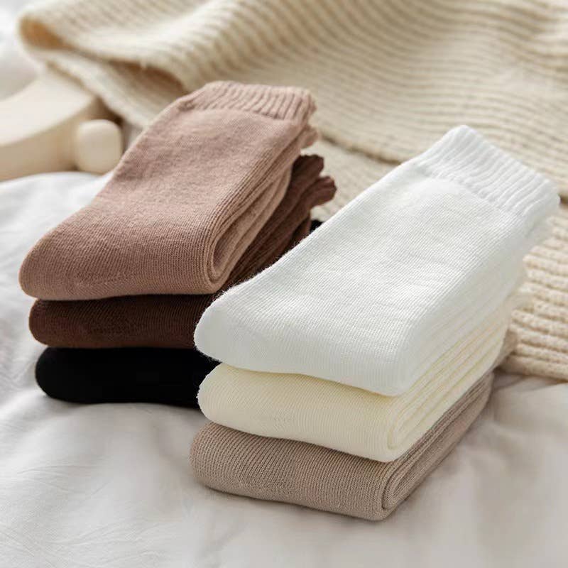 Ladies Inside Velvet White Socks