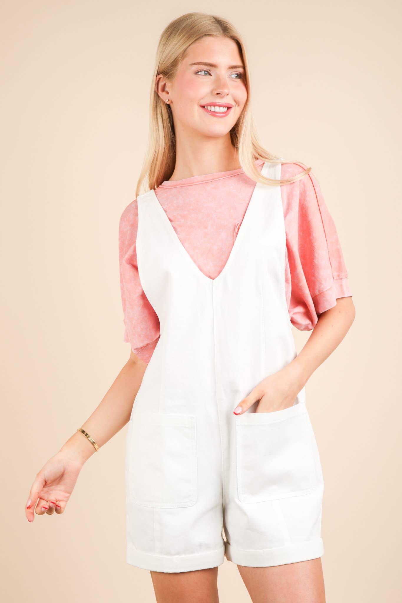 Washed Denim Romper