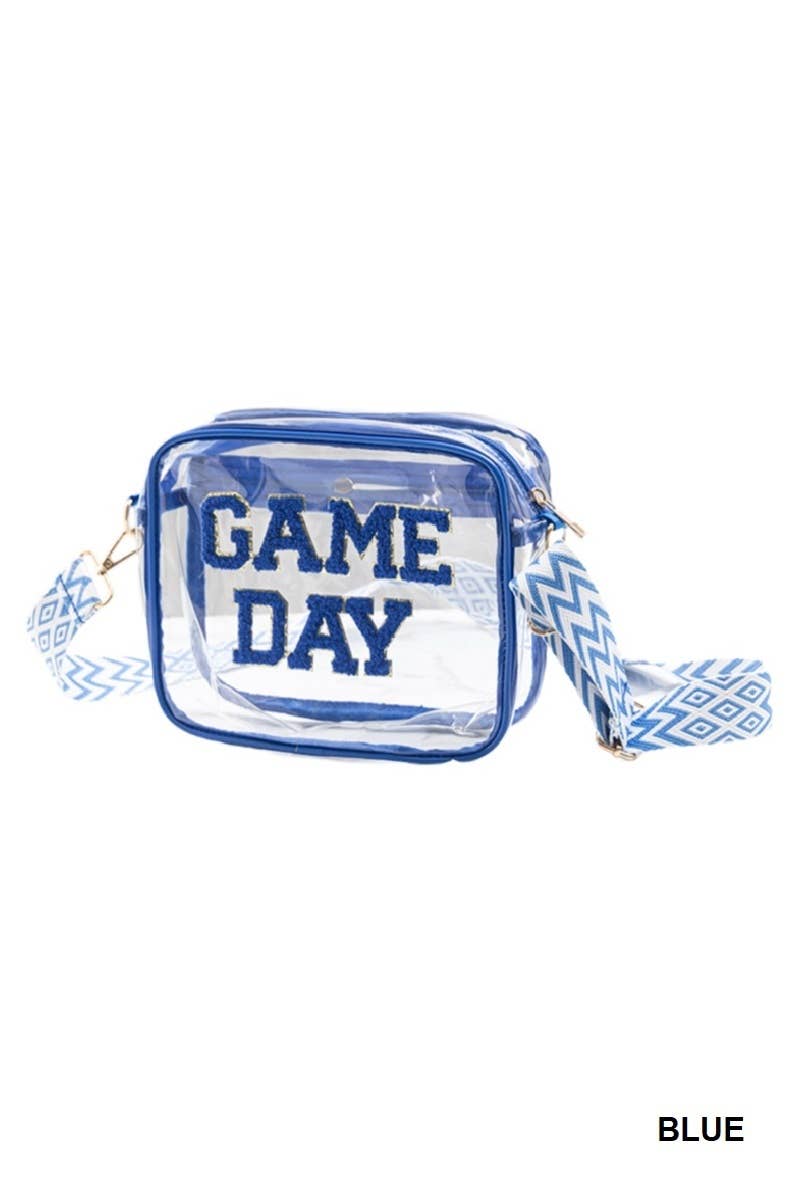 Game Day Stadium Approved Transparent Crossbody Blue