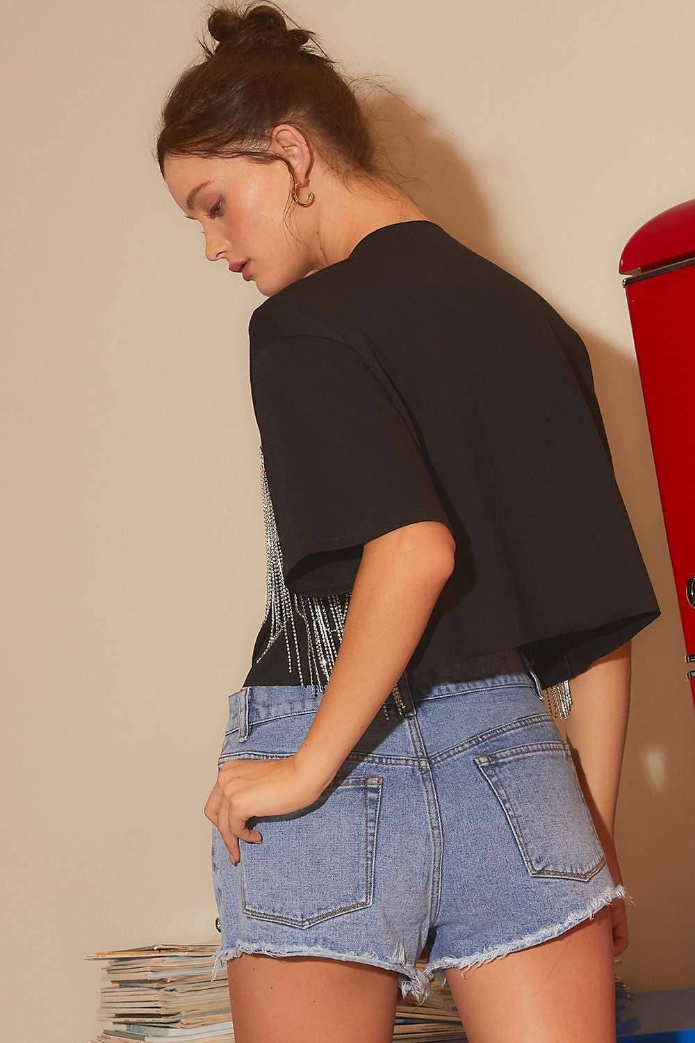Falling Rhinestone Top