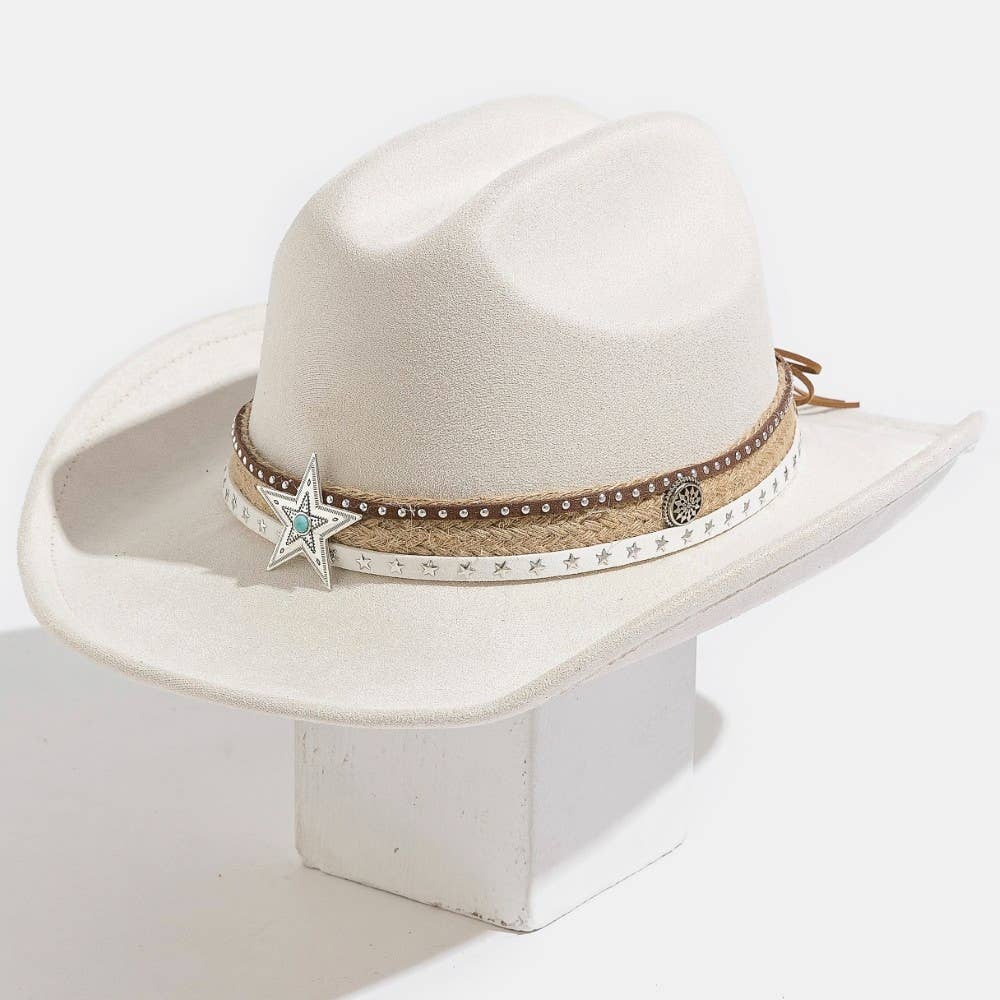 Star Layered Strap Cowboy Hat