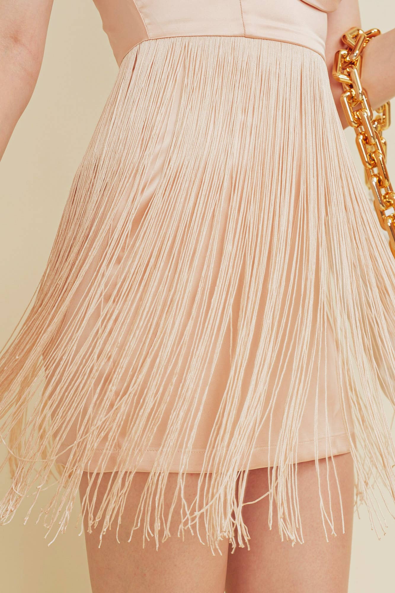 Strapless Fringe Mini Dress
