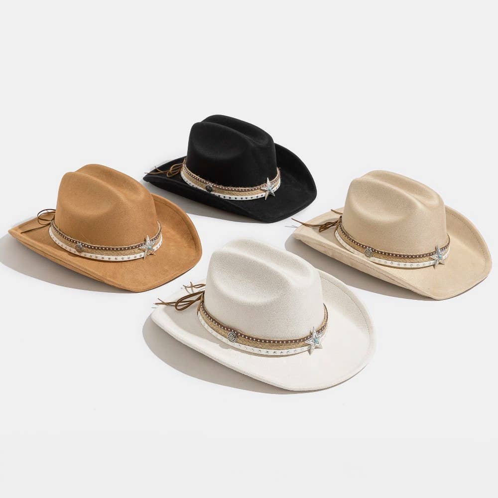 Star Layered Strap Cowboy Hat