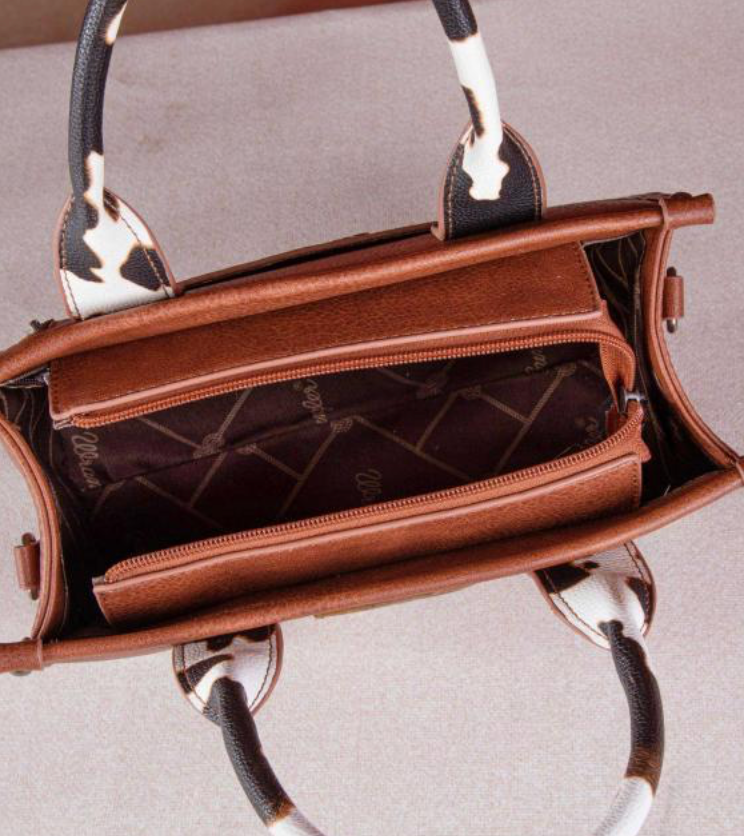 Wrangler Cow Pattern Tote Crossbody Bag