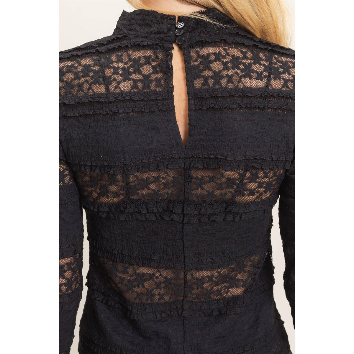 Textured Lace Top Brown