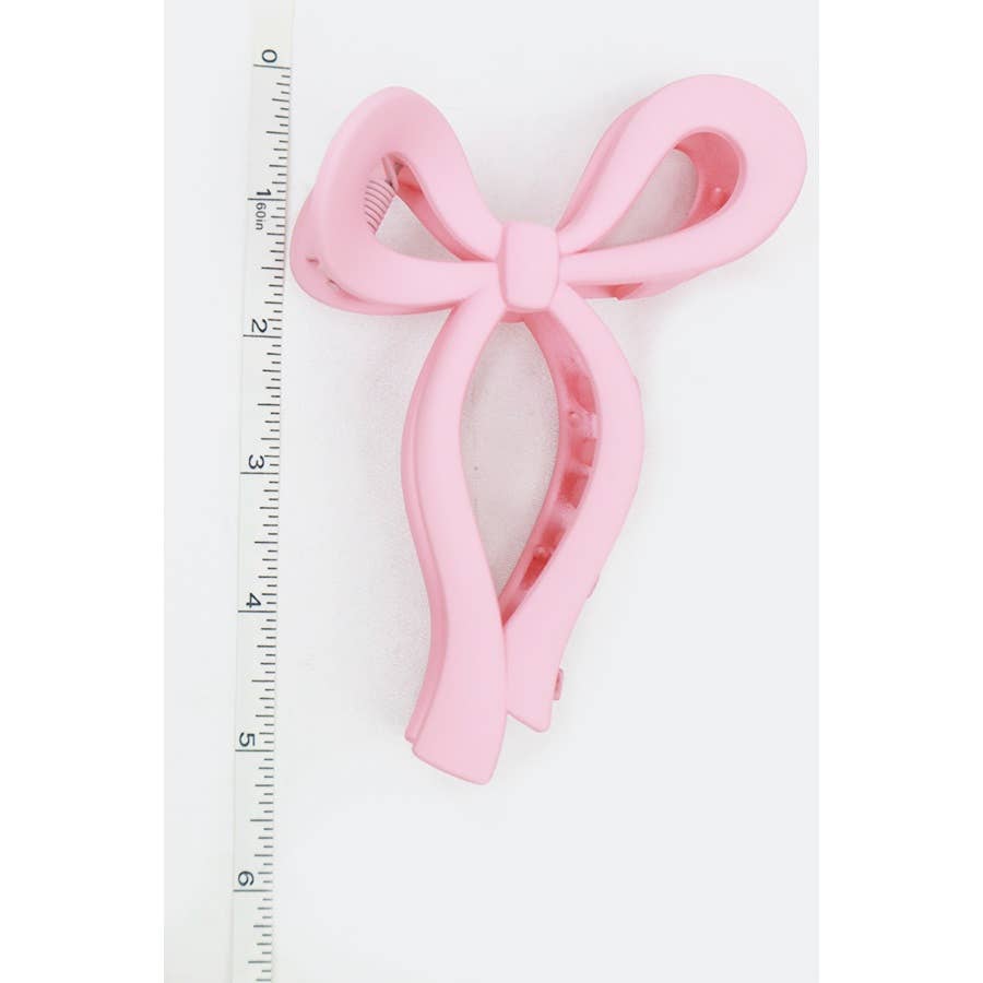 Matte Pastel Tone Bow Shape Hair Claw: MIX COLOR / ONE(12)