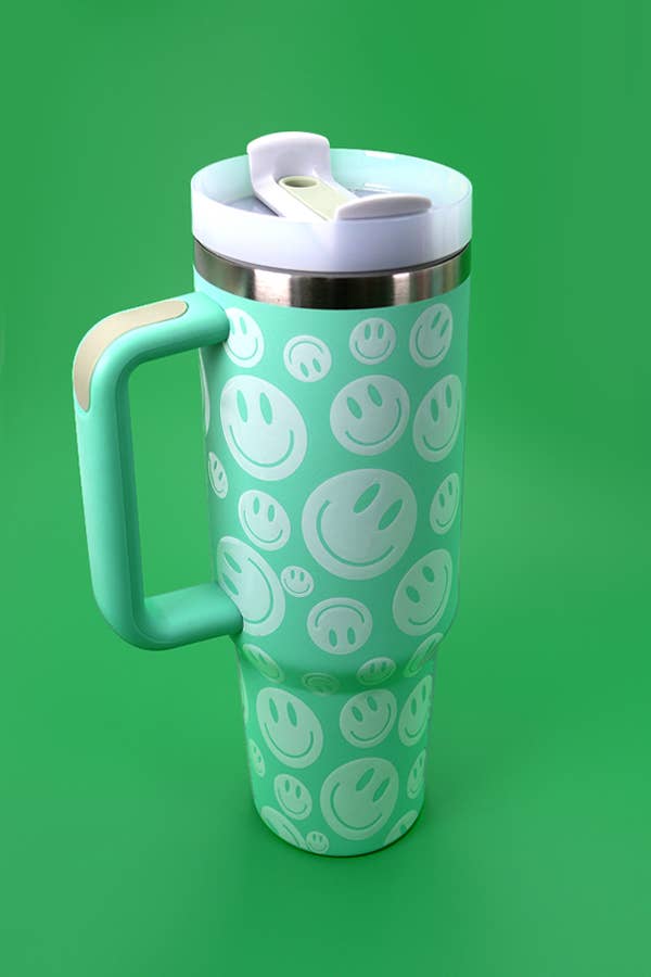 40oz STAINLESS STEEL TUMBLER |SMILEY MINT