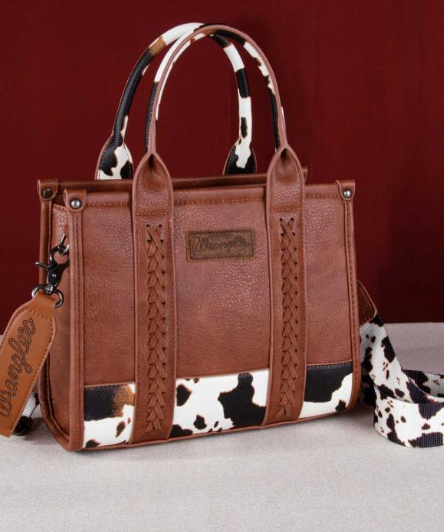 Wrangler Cow Pattern Tote Crossbody Bag