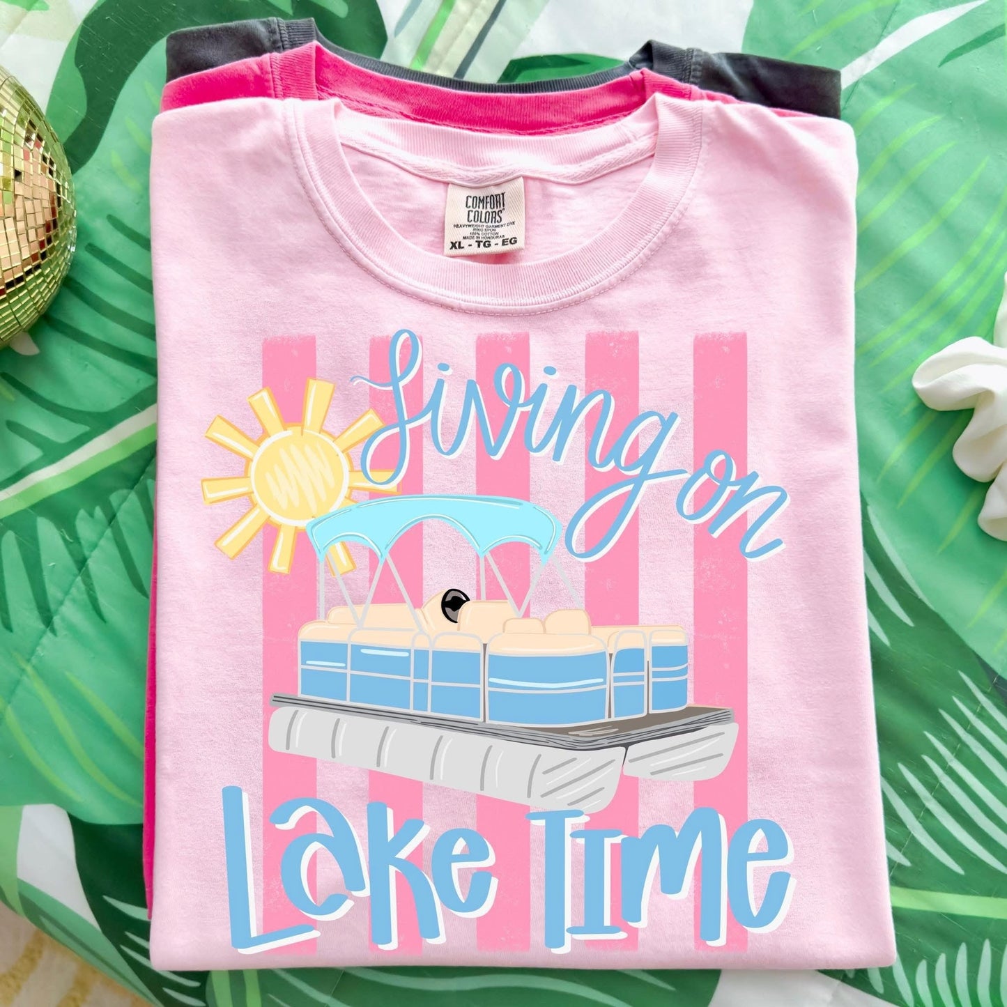 Livin' on Lake Time Summer Comfort Colors Graphic Tee