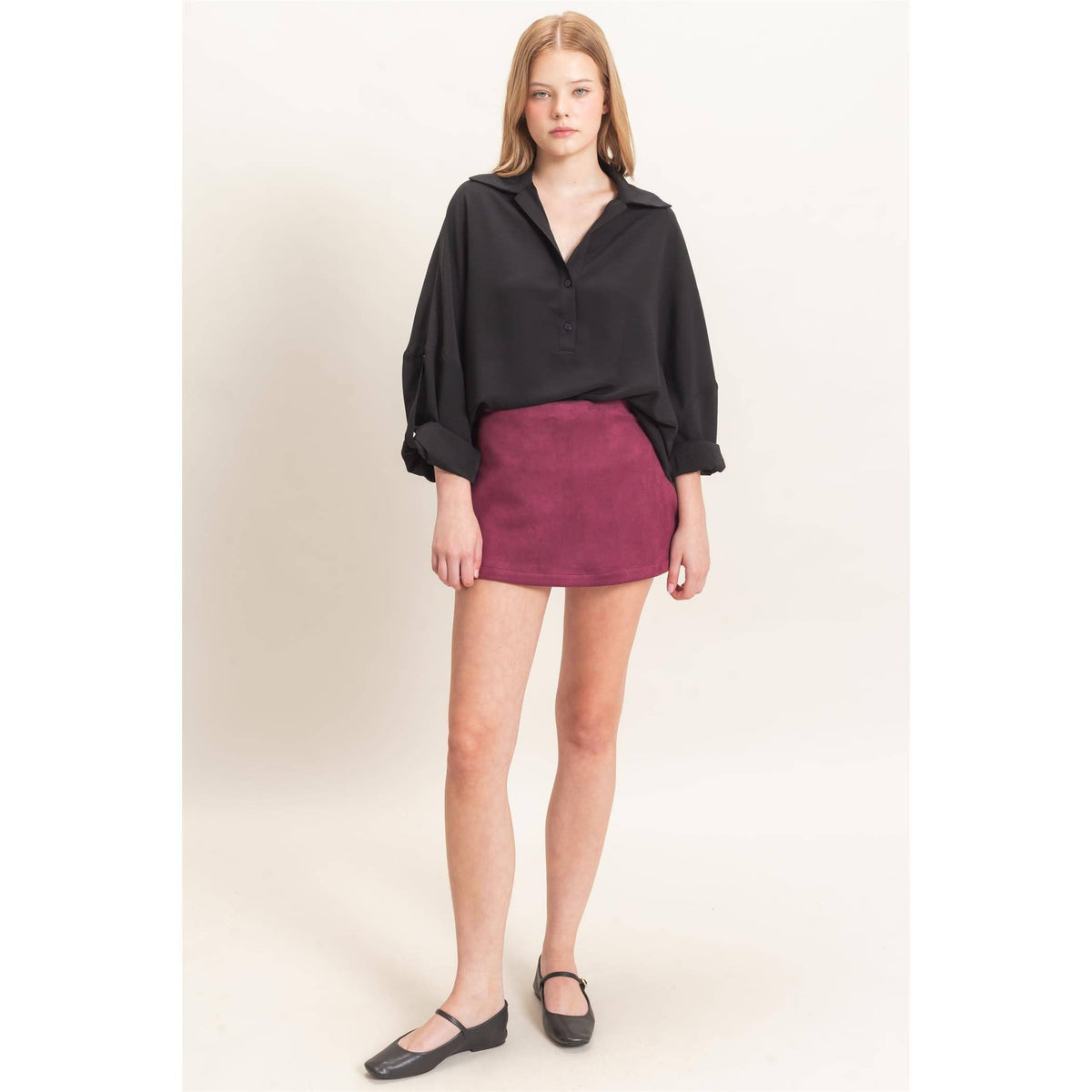 Suede Skort
