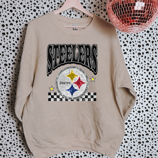 Faux Glitter Steelers Sweatshirt