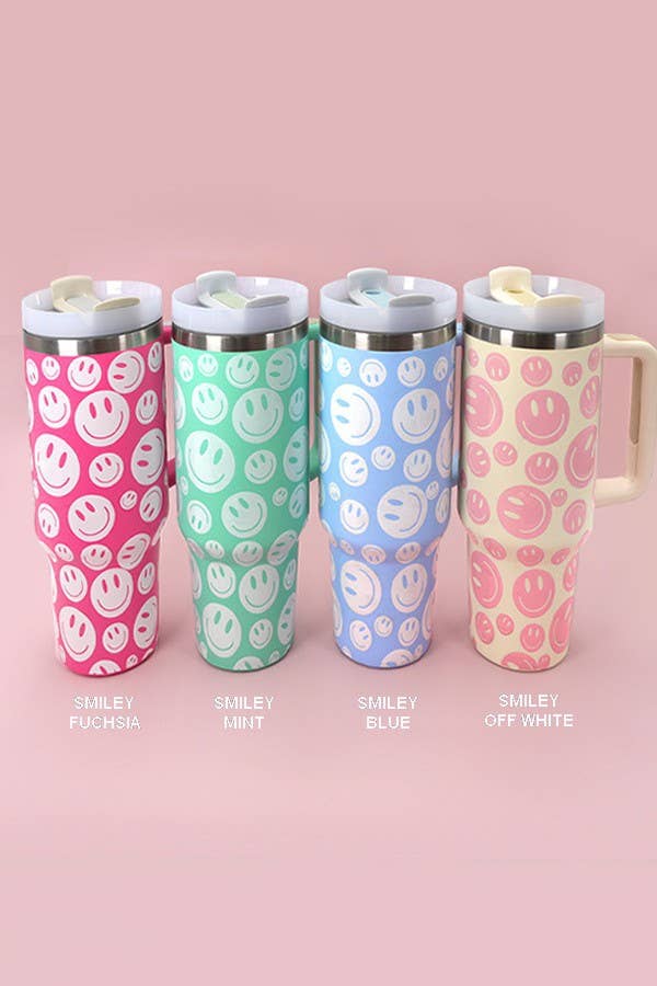 40oz STAINLESS STEEL TUMBLER |SMILEY MINT