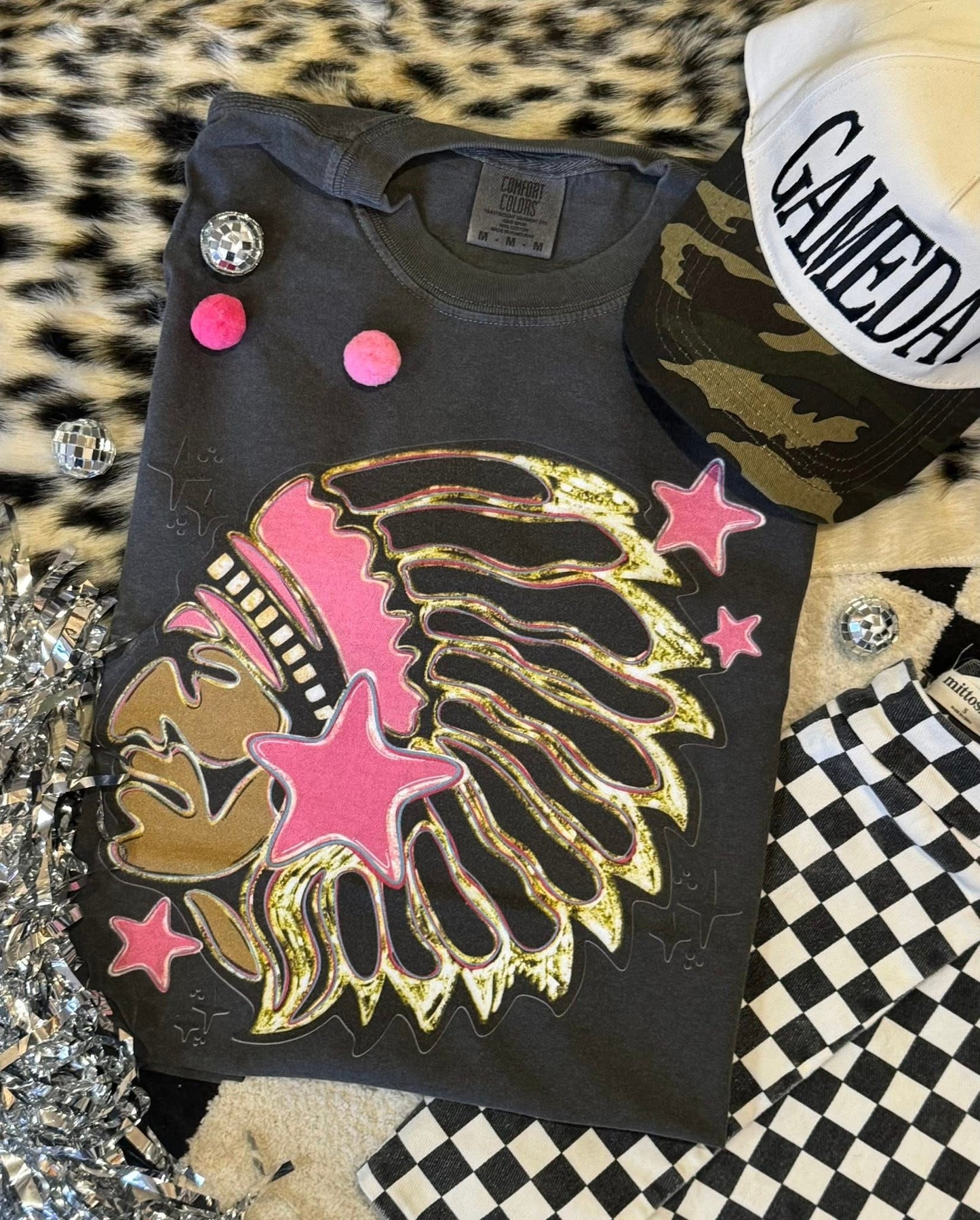 Pink Star Indian Mascot Tee