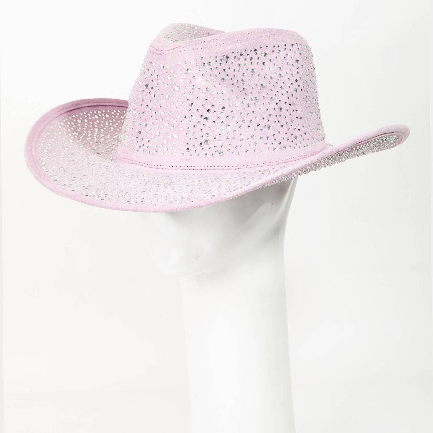 Rhinestone Studded Fedora Hat Pink