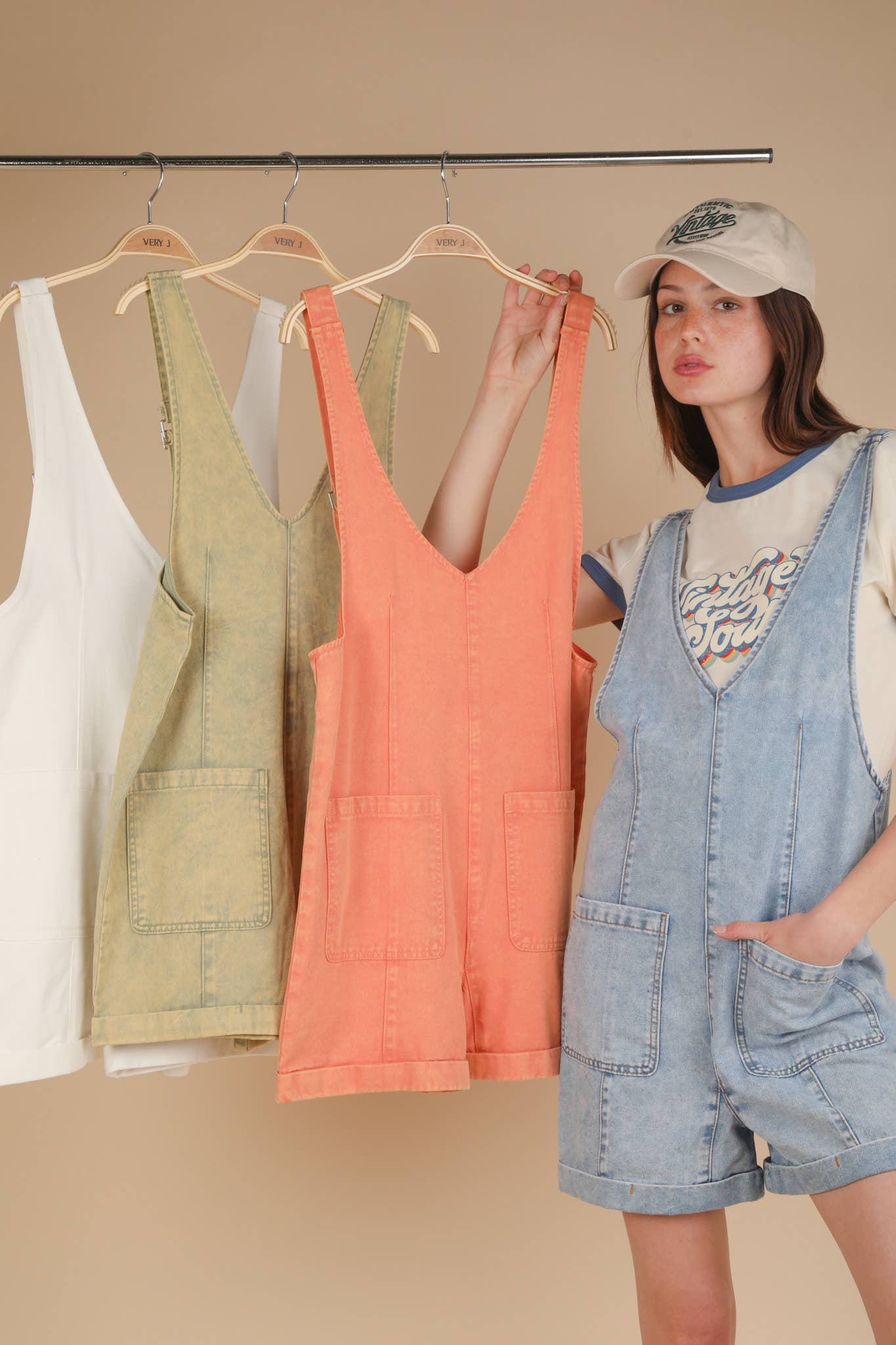 Washed Denim Romper