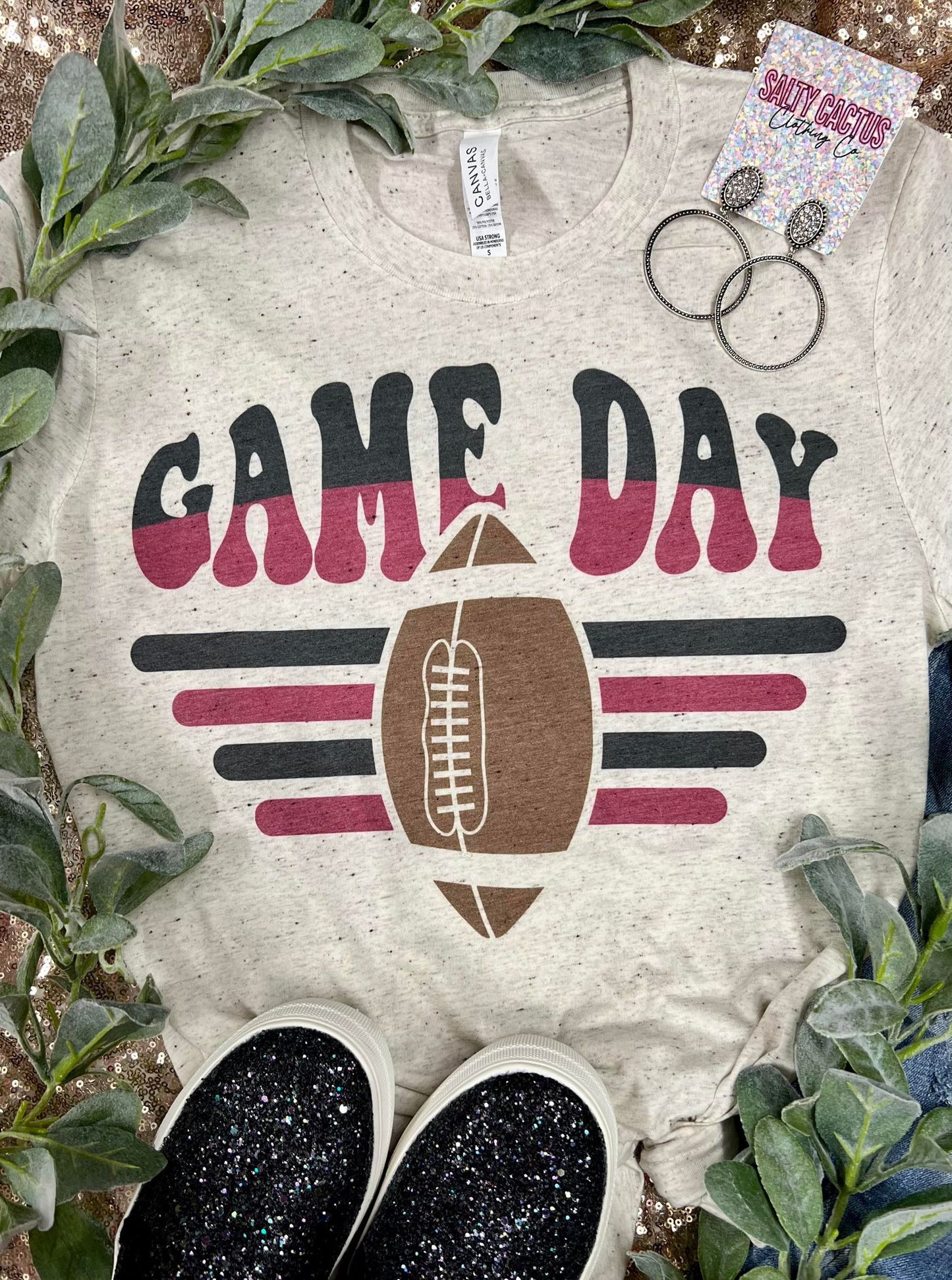 Game Day Football Retro Stripes Oatmeal Bella