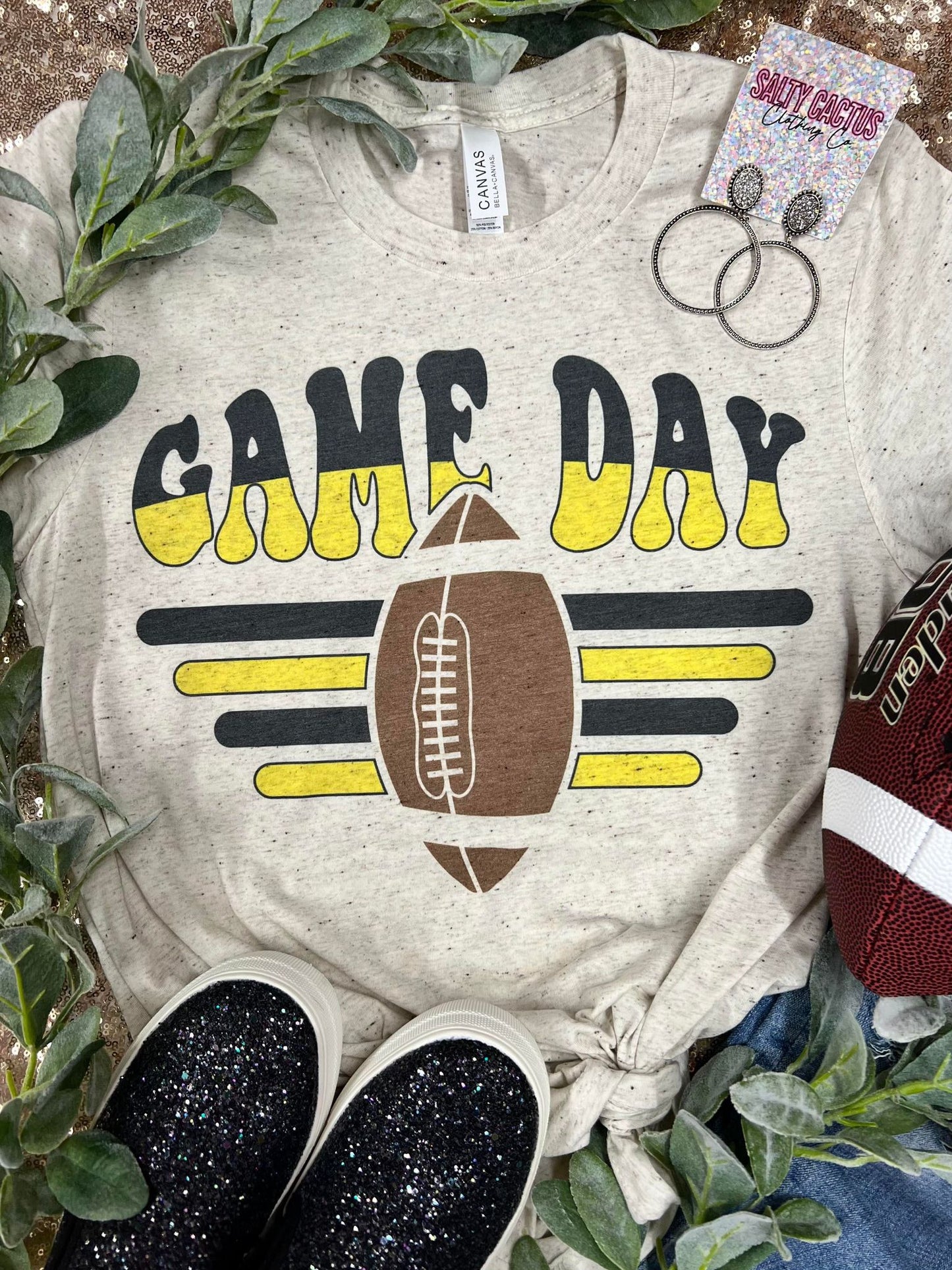 Game Day Football Retro Stripes Oatmeal Bella