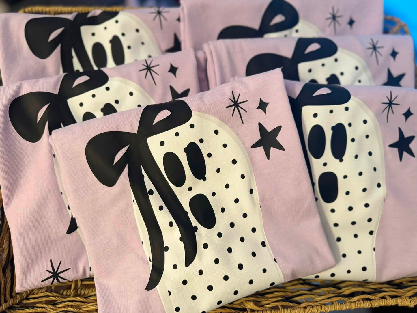 Polka Dotted Ghost Halloween Comfort Colors Graphic Tee