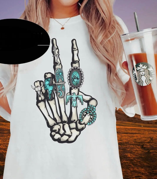 Skeleton Hand Turquoise Style