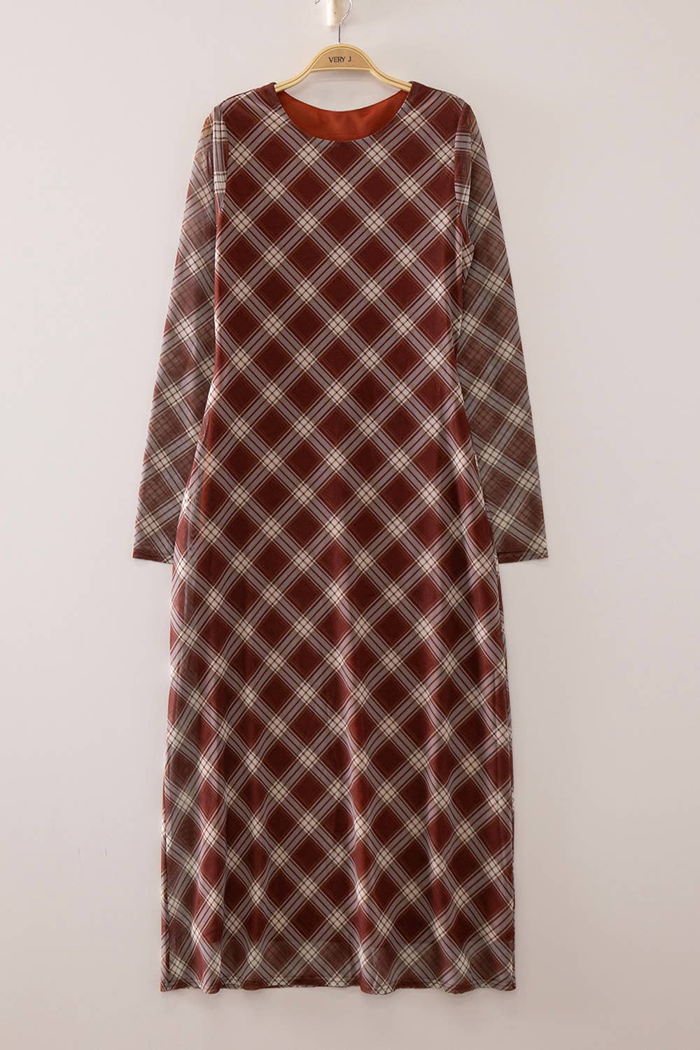Plaid Long Sleeve Dress