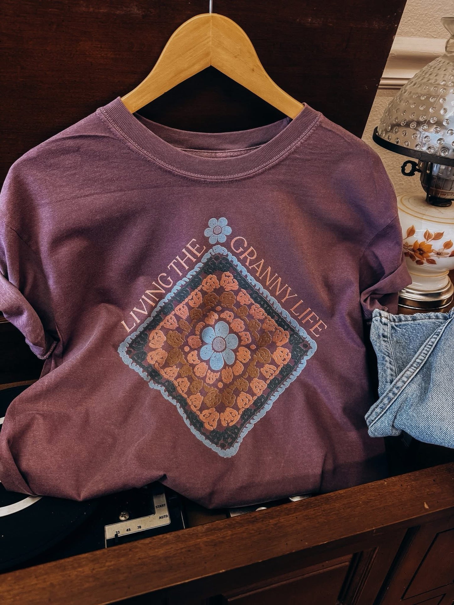 Living the Granny Life Thrifty Comfort Colors Graphic Tee