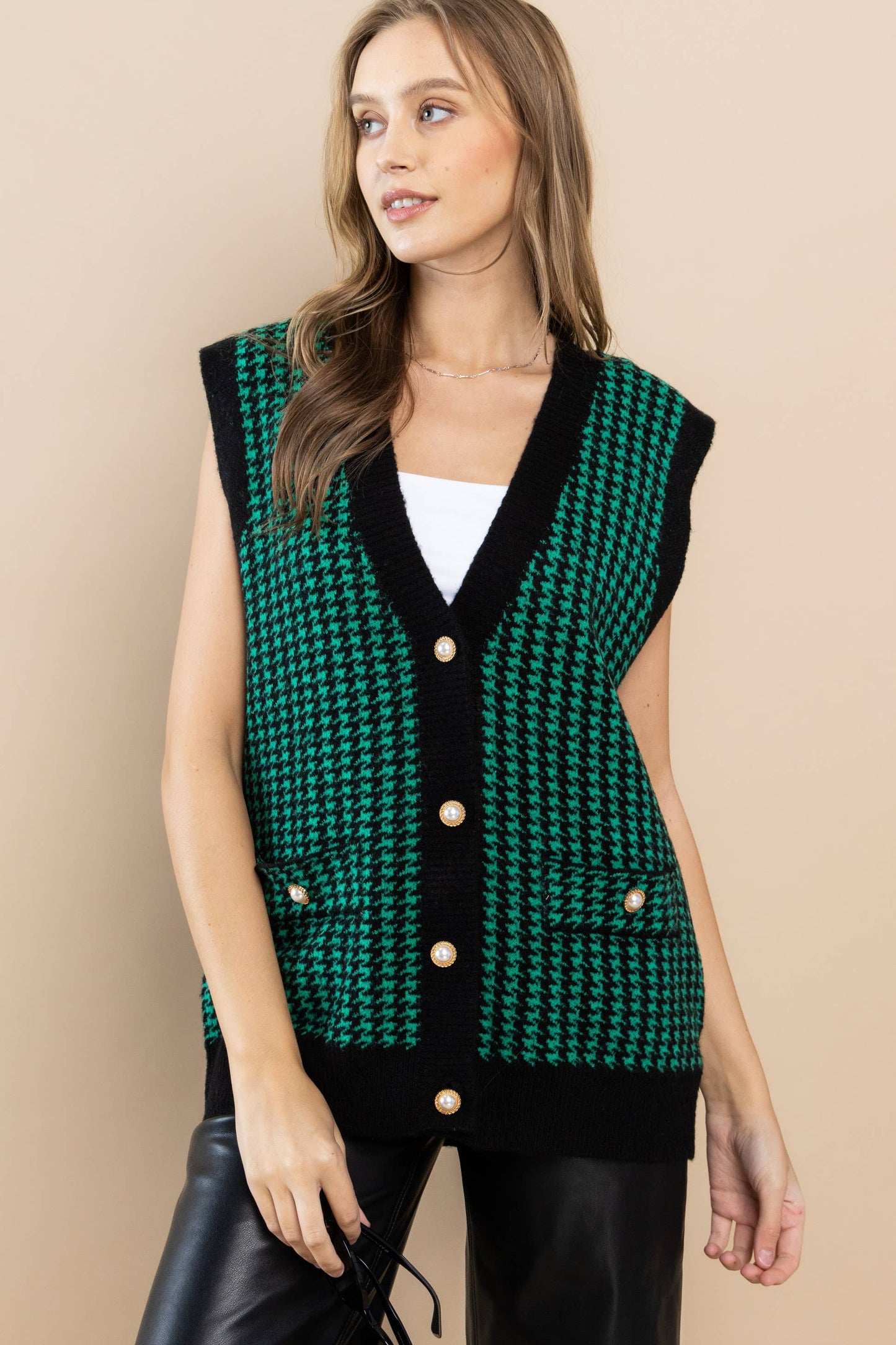 Green/Black Sweater Vest
