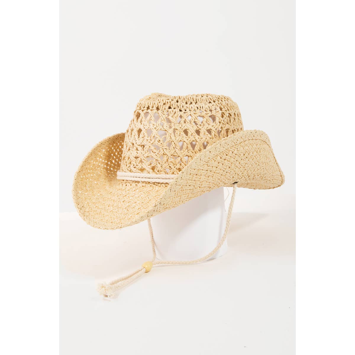 Straw Braided Rope Strap Cowboy Hat