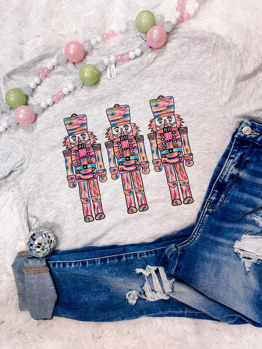 Abstract Nutcracker Christmas Graphic Tee