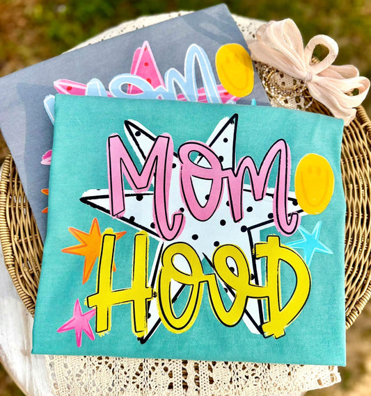 Mom Hood Trendy Comfort Colors Graphic Tee