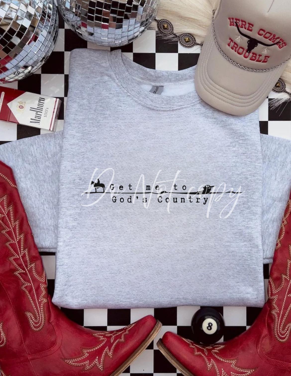 Get me To God's Country Barbwire Western Sweatshirt