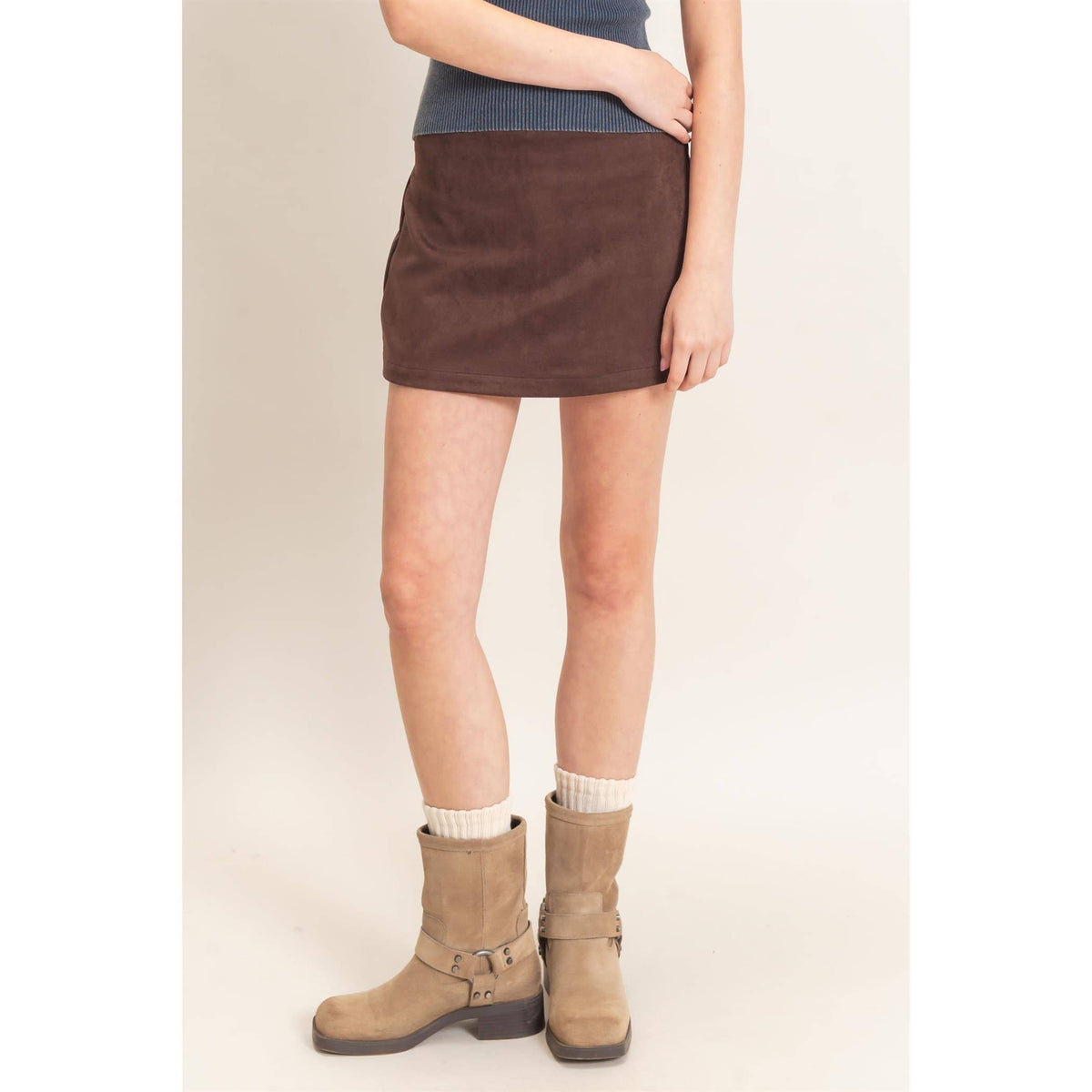 Suede Skort