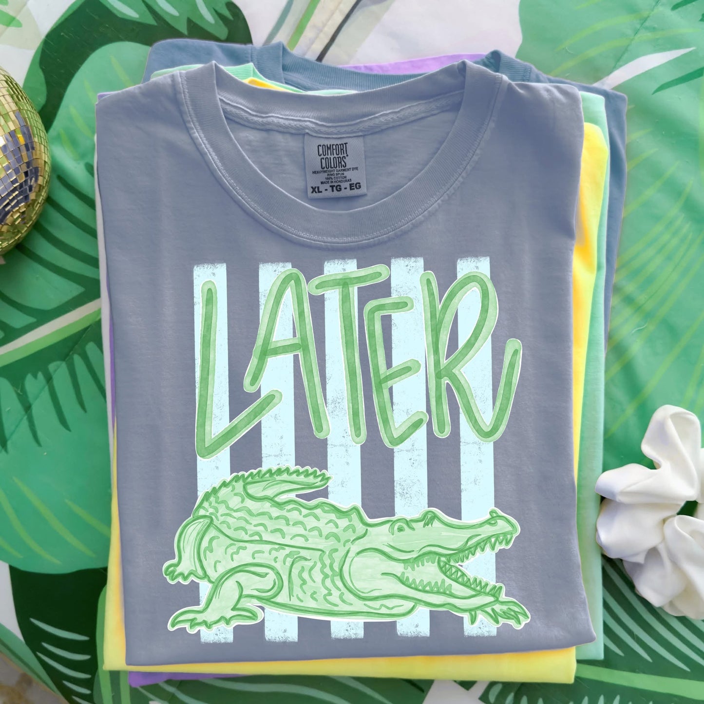 Later Alligator Boys Font Summer Comfort Colors Graphic Tee