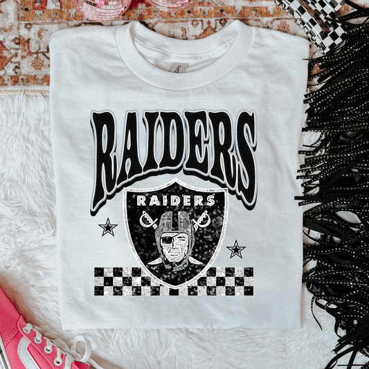 Faux Glitter Raiders Graphic Tee