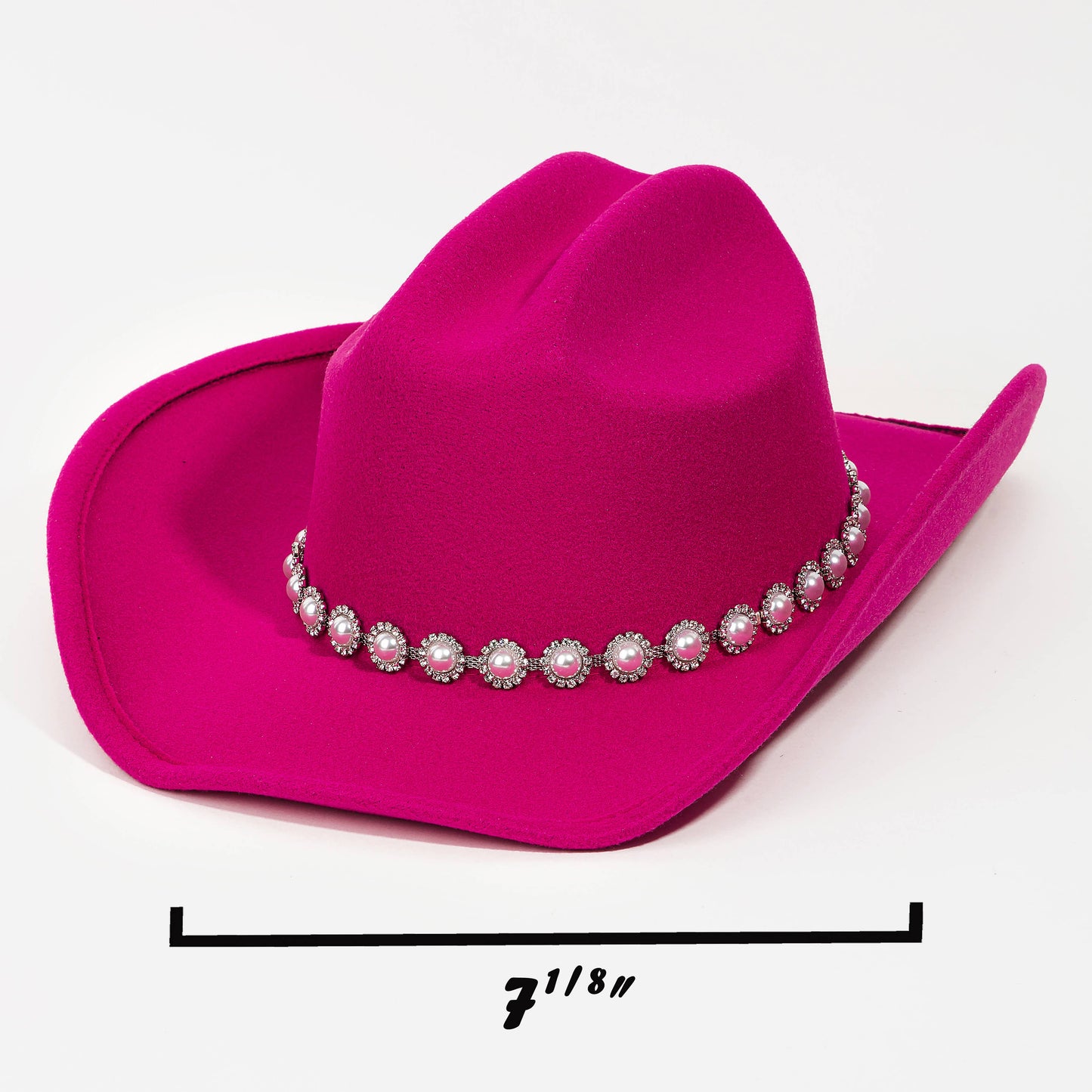 Western Pearl Studded Fashion Cowboy Hat Black