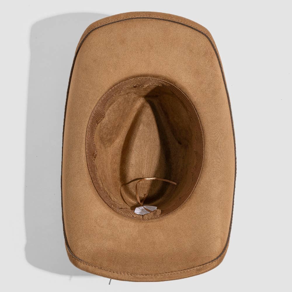 Layered Western Bull Head Strap Cowboy Hat