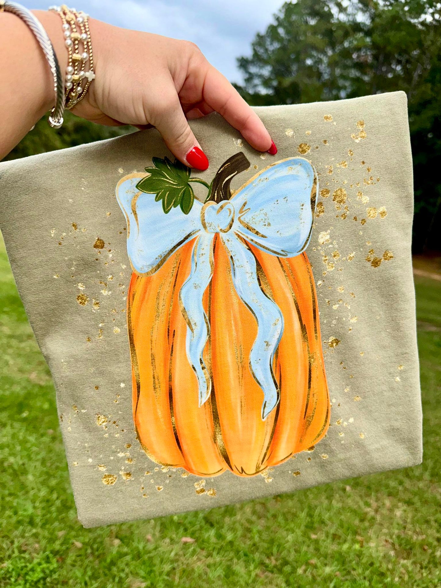 Preppy Gourd Doodle Fall Pumpkins Comfort Colors Graphic Tee