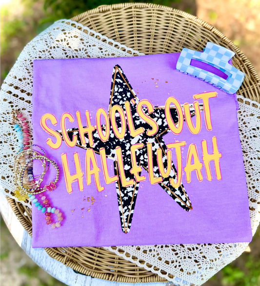 Schools Out Hallelujah Doodle Graphic Tee Comfort Colors