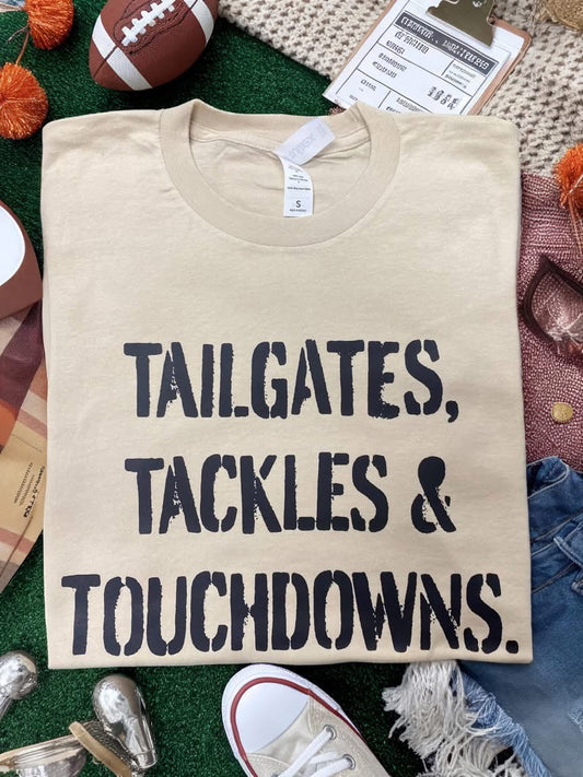Touchdowns, Tackles, & Tailgates Coquette Graphic Tee
