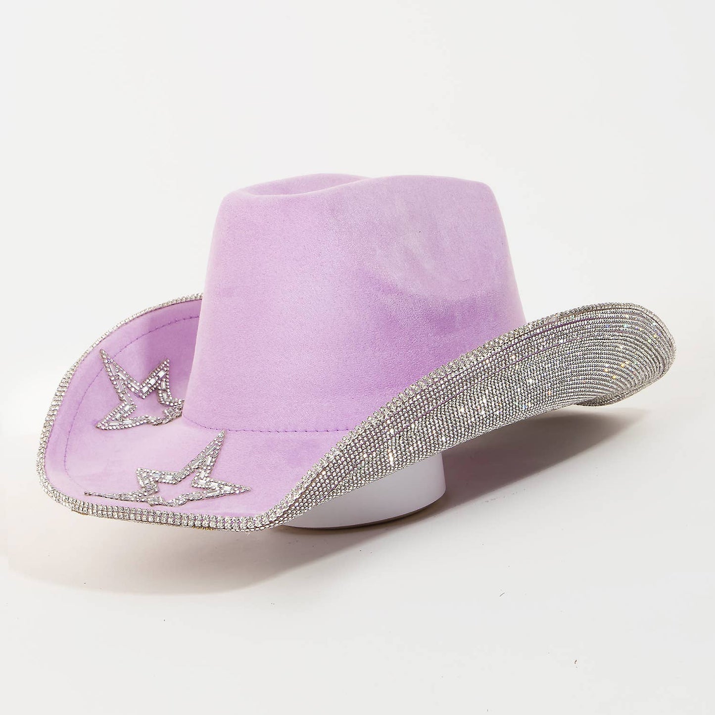 Rhinestone Stars Studded Cowboy Hat Purple