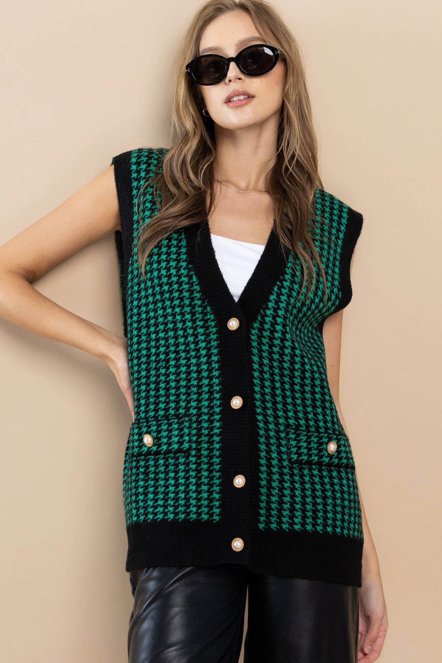 Green/Black Sweater Vest
