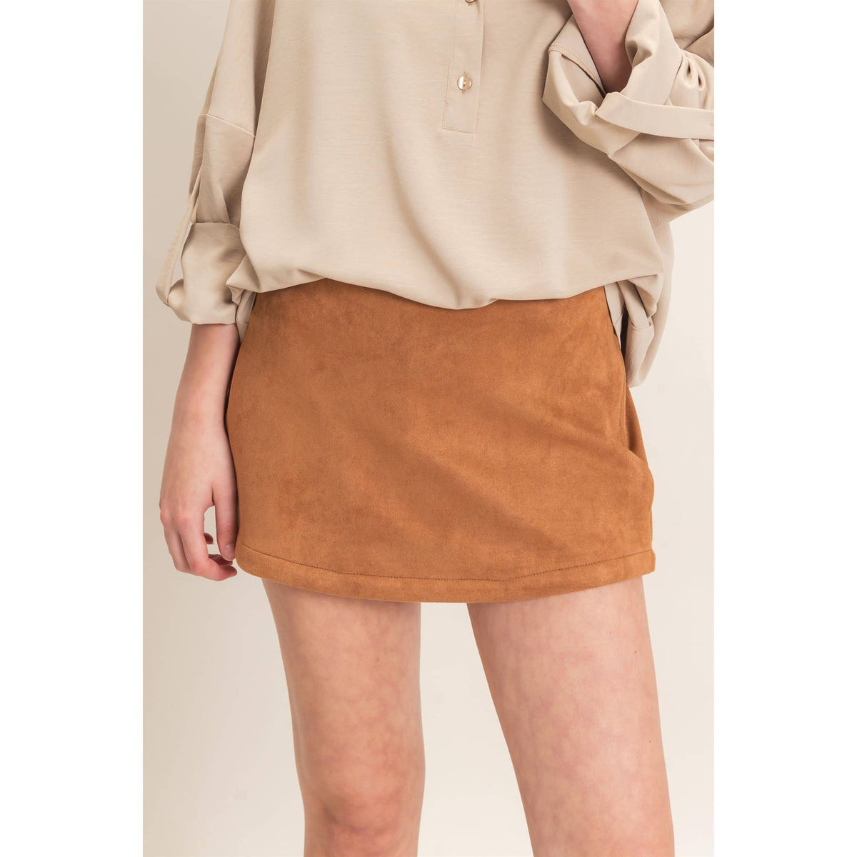 Suede Skort