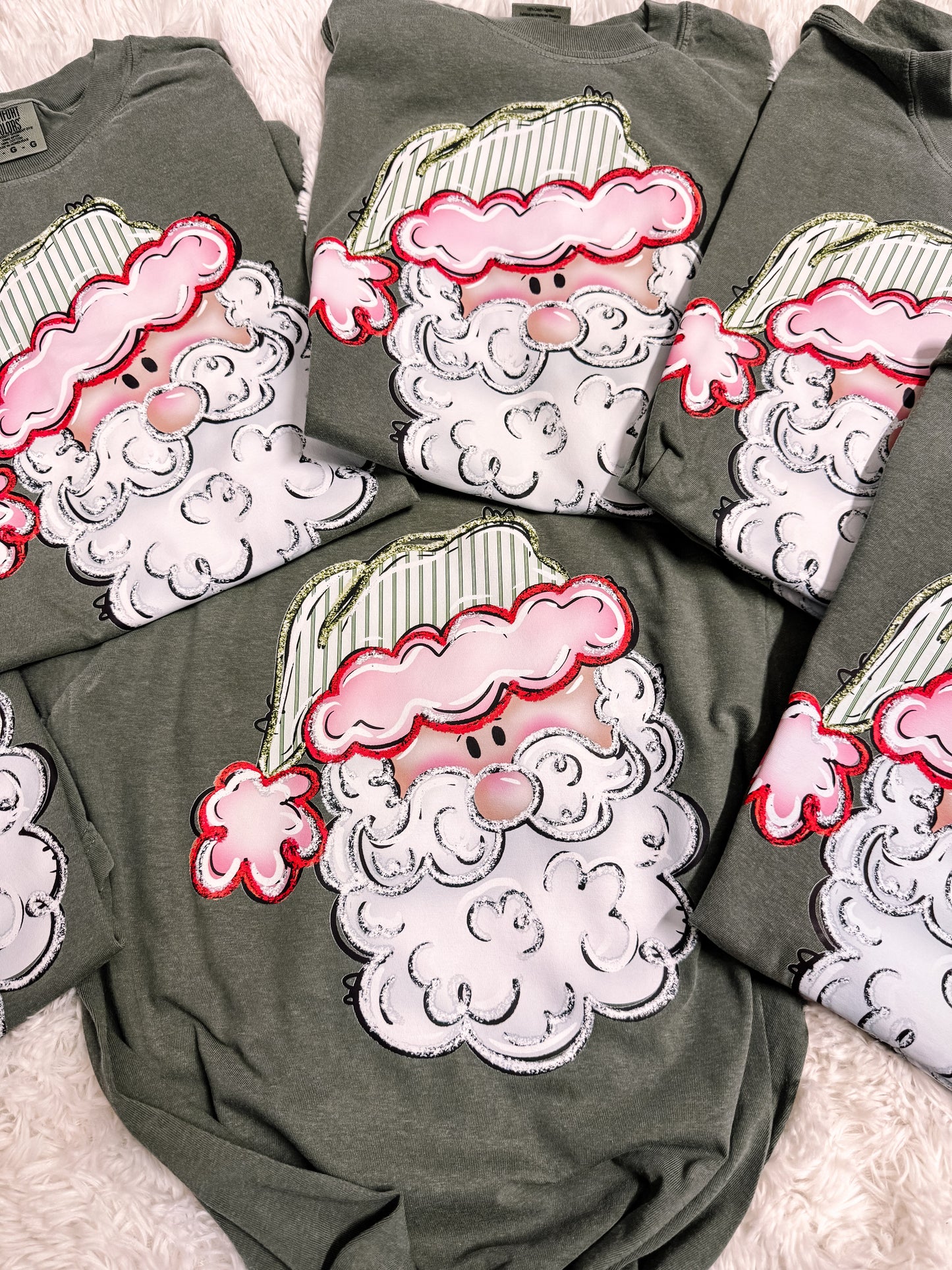 Seersucker Santa Christmas Comfort Colors Graphic Tee