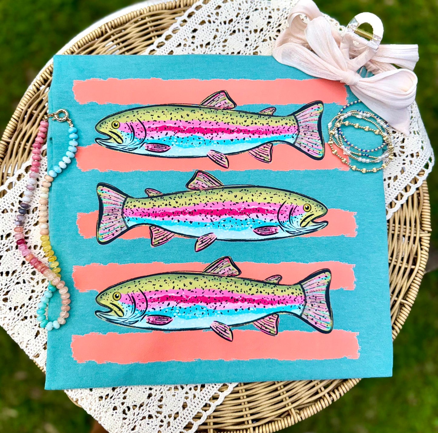 Trendy Trout Fishing Comfort Colors Graphic Tee