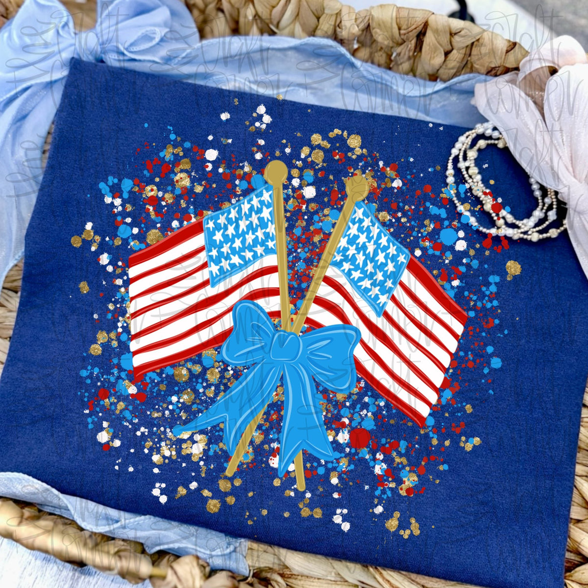 American Flag Splatter 4th of July Comfort Colors Graphic Tee