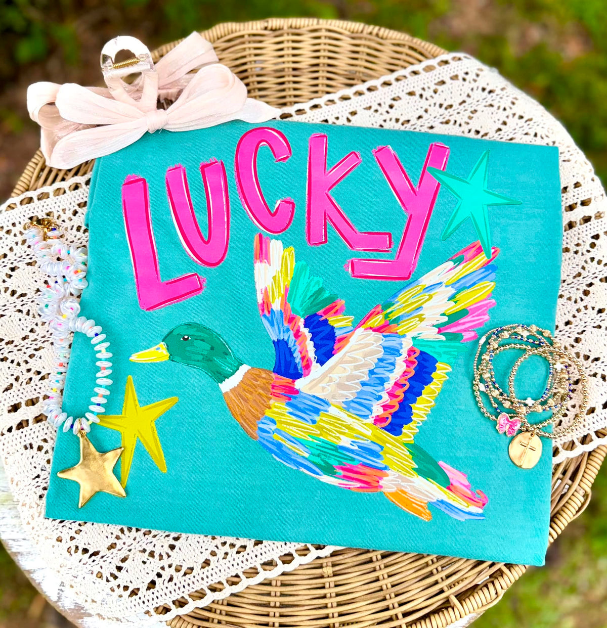 Lucky Duck Comfort Colors Graphic Tee