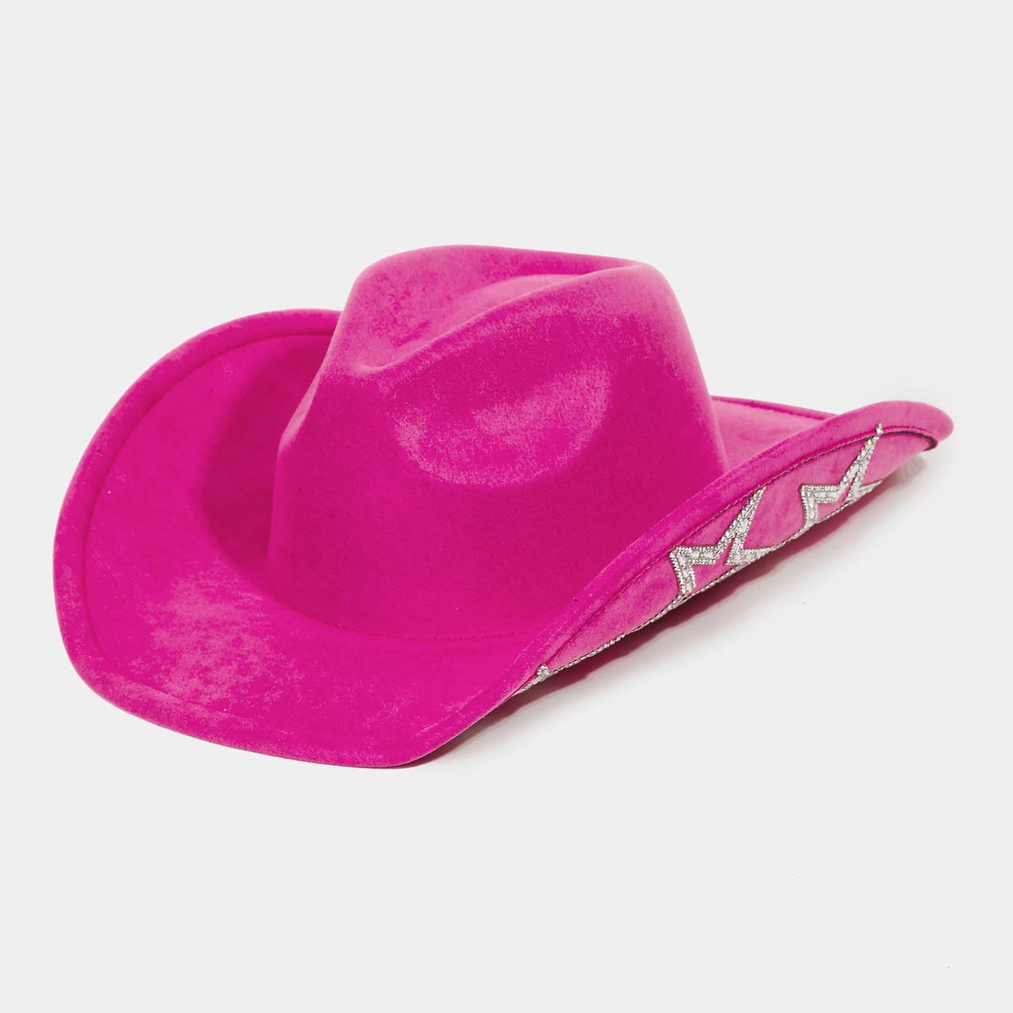 Studded Rhinestone Star Cowboy Hat Pink