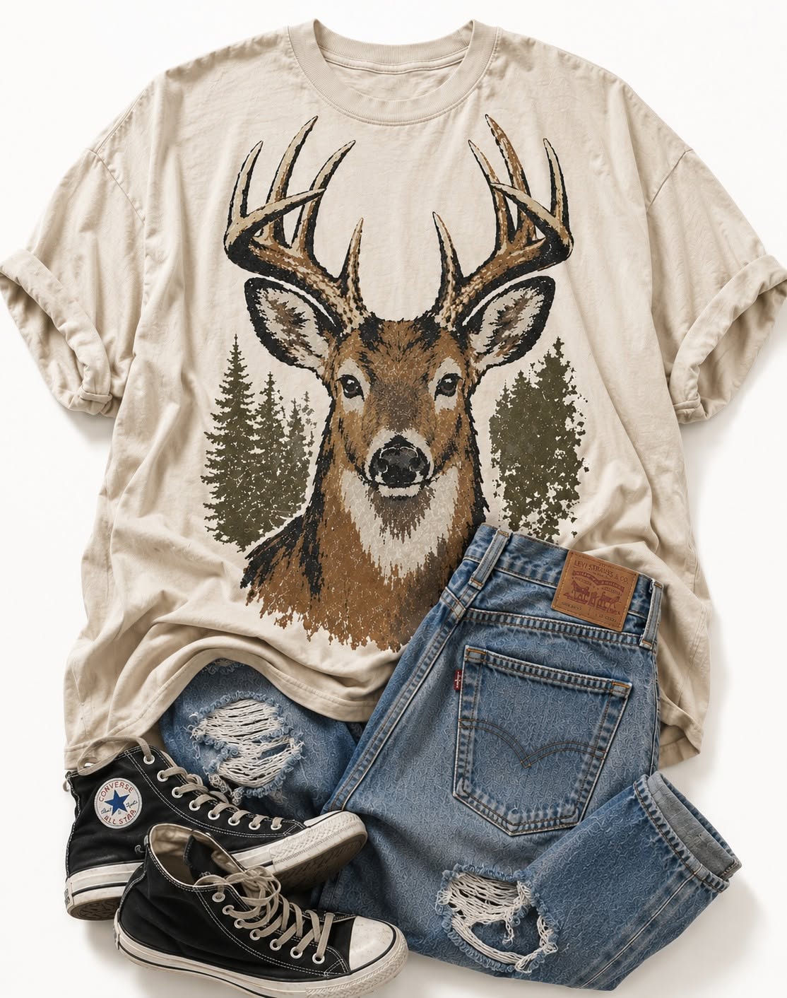 Whitetail Deer Ivory Comfort Colors Graphic Tee